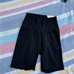 NWT, Aerie Offline Ribbed Bike Shorts, Black, Size S